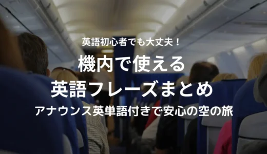 機内でよく使う英語フレーズ&アナウンス英単語まとめ｜英語初心者も安心の英会話ガイド