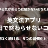 ネコがベッドに寝ている画像。三日坊主にならず英語学習アプリを続けるコツを紹介する画像
